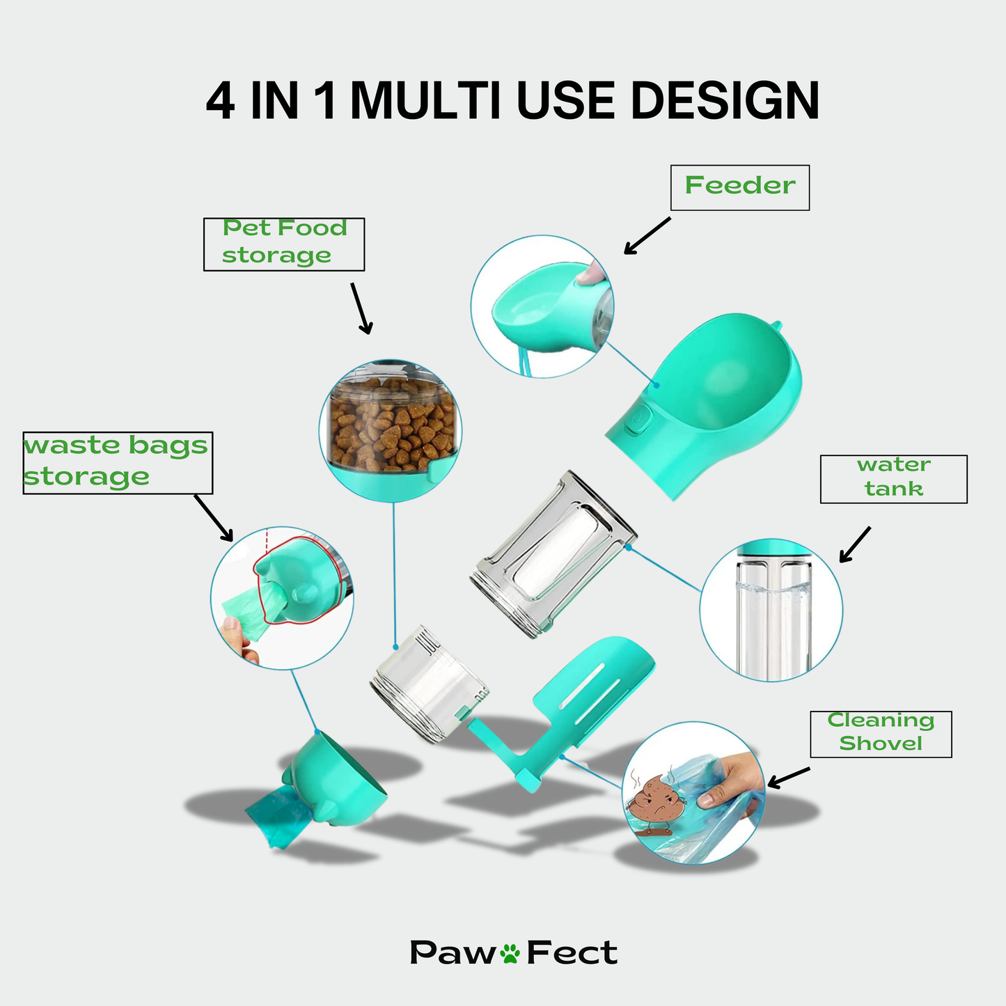 3 in 1 Leak-Proof Pet Feeder
